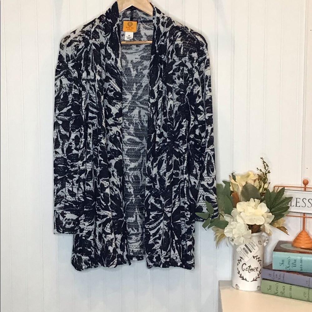 Ruby Rd. | Plus Size Women’s Cardigan Sweater Blue/White 3X - Picture 16 of 16